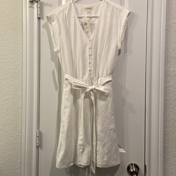 NWT Anthropologie - Cloth & Stone - Button-Front Mini Dress in White - Picture 7 of 14